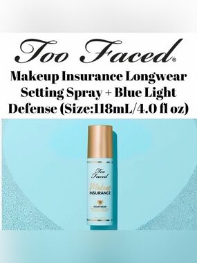 Too Faced - Makeup Insurance Longwear Setting Spray + Blue Light Defense - New